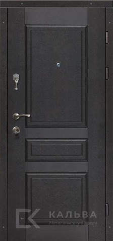 Фото «Металлическая дверь антрацит снаружи коричневый МДФ с филёнкой №500»