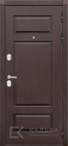 Фото «Входная дверь тёмный орех снаружи и накладкой МДФ серый дуб №15»