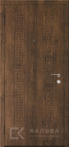 Фото №2 «Входная металлическая дверь белёная ромбы и тёмный меандр №33»