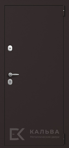 Фото «Металлическая дверь тёмный орех с МДФ фрезеровкой круги №16»